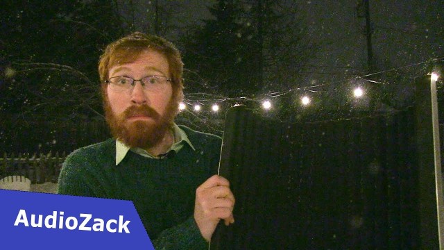 AudioZack demonstrates acoustic foam in a snowstorm.